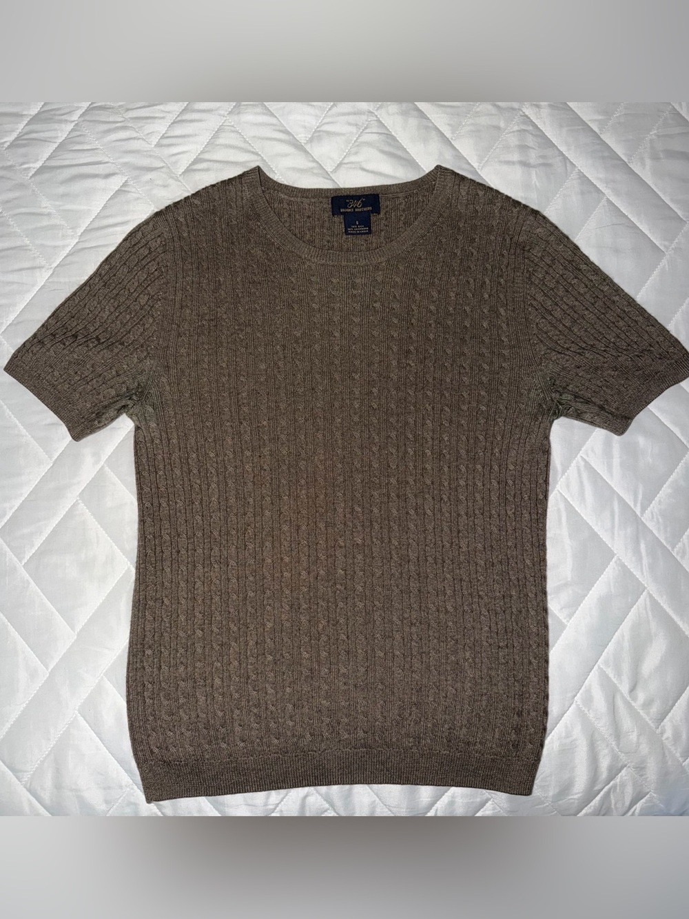 Women’s Brooks Brothers Olive Brown Cable-Knit V-Neck Cardigan and Shell - Picture 4 of 4